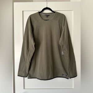 NWT Eddie Bauer Mr. Quest Fleece Crew Pullover Olive Green Large